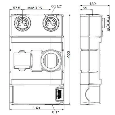 ESBE GFF111 VTA372-25 1" kevert köri keringető egység 180mm PN6 szivattyú nélkül 20-55 °C (61220100)