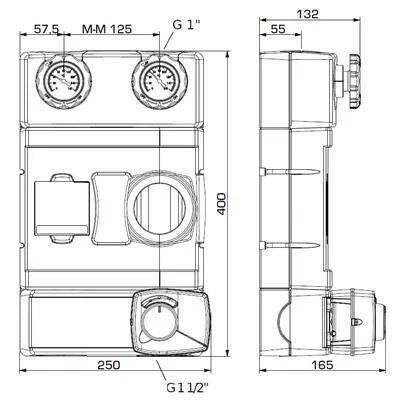 ESBE GRF111 VRG432-25 + ARA661 3/4" kevert köri keringető egység szelep + motor 180mm PN6 szivattyú nélkül (61241100)