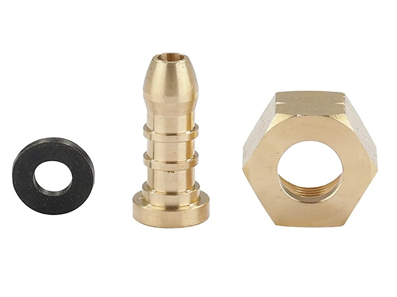 Gáztömlő vége belső menetes 3/8 "L, 9-10 mm-es tömlőcsonkkal, sárgarézből
