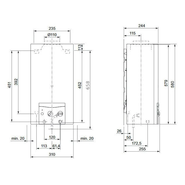 Vaillant atmoMAG 144/1 I gázüzemű átfolyós elemes vízmelegítő 23kW (0010022605)