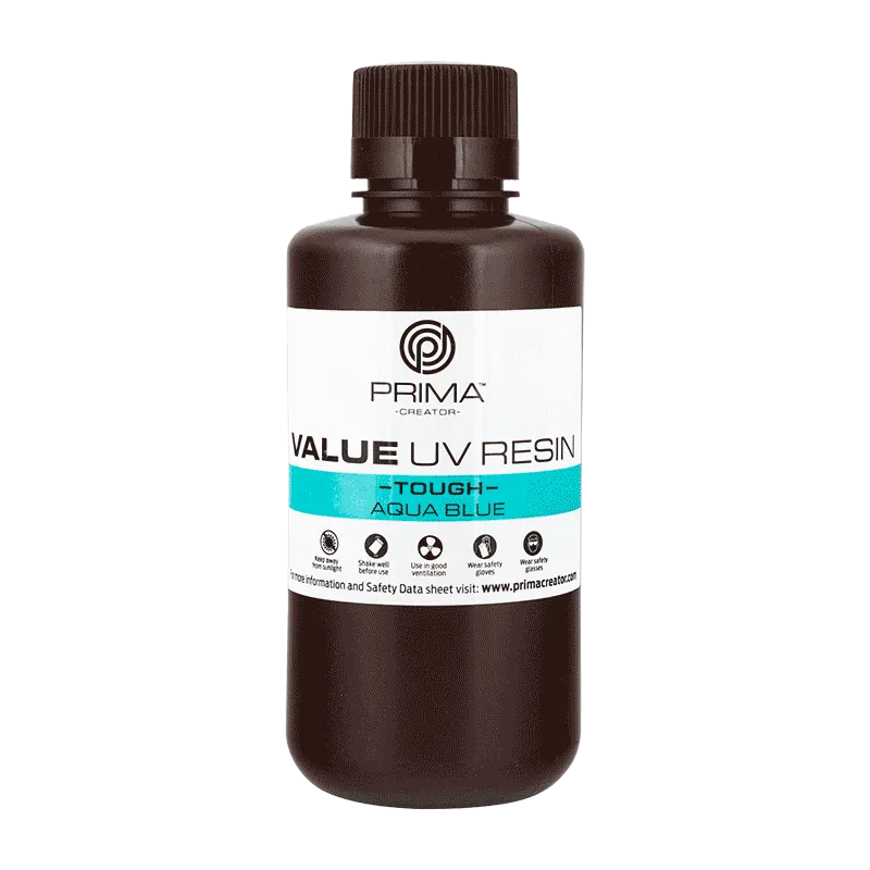 PrimaCreator Value Tartós UV Gyanta (ABS Szerű) - 500 g - Aqua Kék