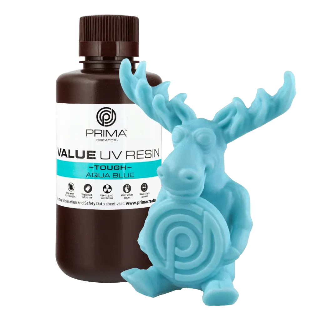 PrimaCreator Value Tartós UV Gyanta (ABS Szerű) - 500 g - Aqua Kék