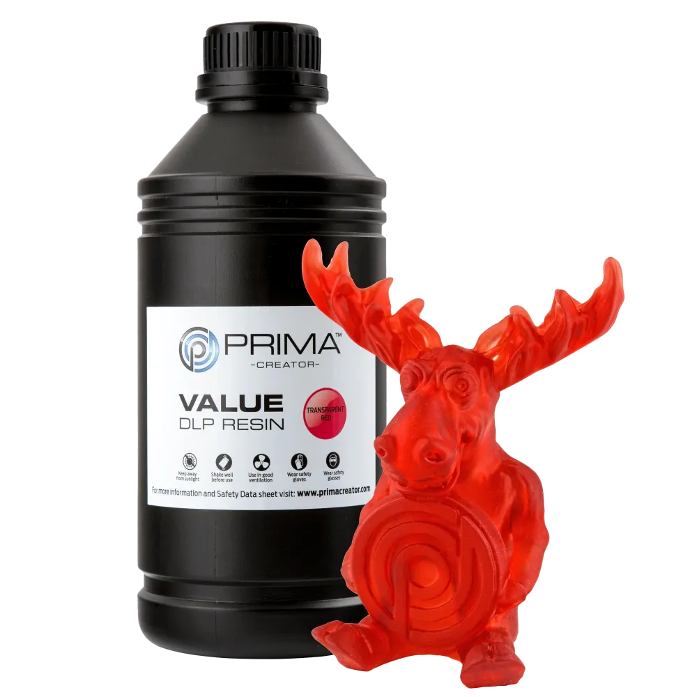 PrimaCreator Value UV/DLP gyanta - 1 kg - Áttetsző piros