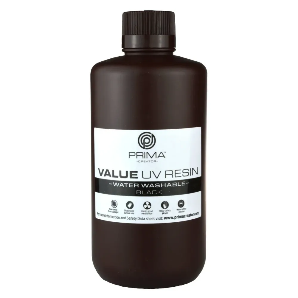 PrimaCreator Value vízzel mosható UV-gyanta - 1 kg - fekete