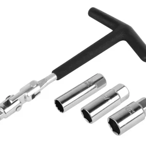 Gyertyakulcskulcs 14 mm-es, 16 mm-es és 21 mm-es dugókulcsokkal