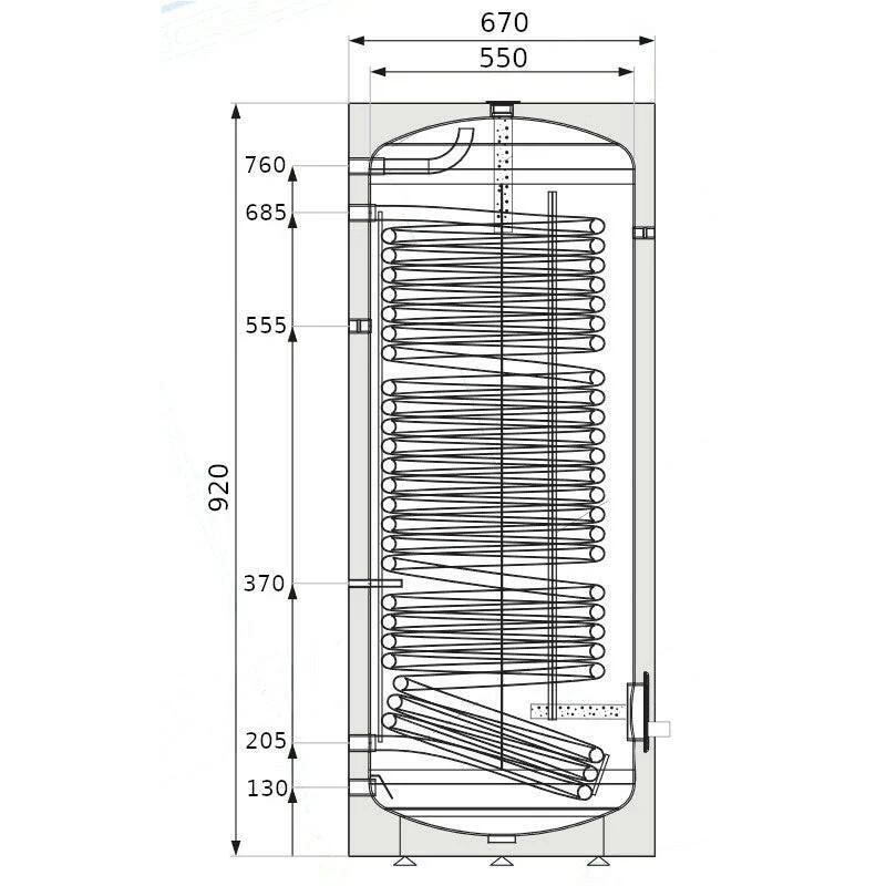 Heizer BSE-160 indirekt tároló hőszivattyúhoz álló, fix szigetelés, 1 hőcserélő, 160l (BSE160)