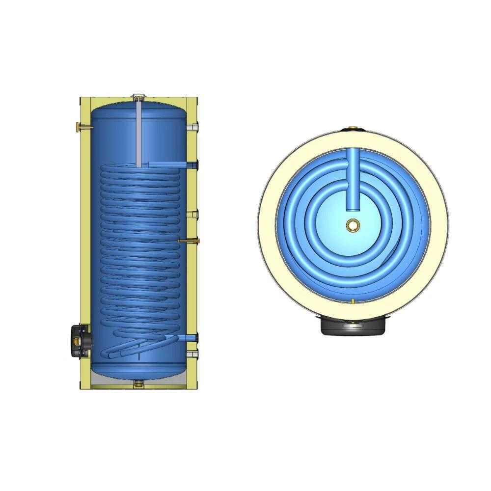 Install Watex Terra indirekt tároló hőszivattyúhoz, 200 liter, 1 hőcserélős (2,9 m2), PU szigetelés (INS-SW-HP0200-1)