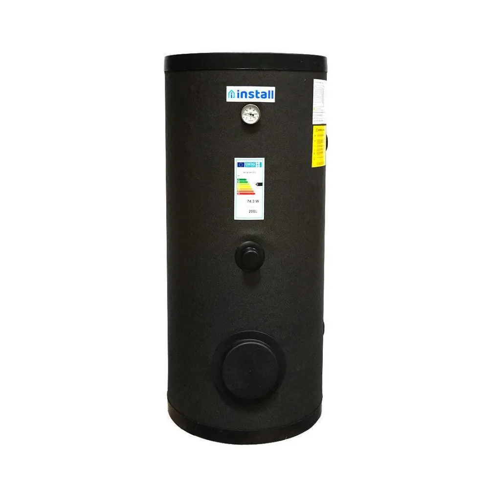 Install Watex Terra indirekt tároló hőszivattyúhoz, 200 liter, 2 hőcserélős, PU szigetelés (hőcserélők: 1,5m2 + 0,66m2) (I...
