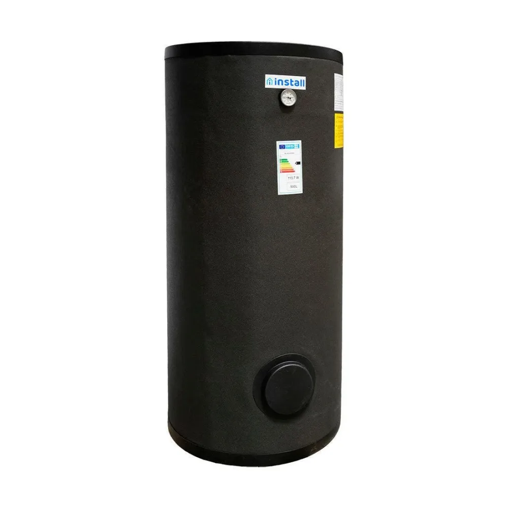 Install Watex Terra indirekt tároló hőszivattyúhoz, 500 liter, 1 hőcserélős (5,27 m2), PU szigetelés (INS-SW-HP0500-1)