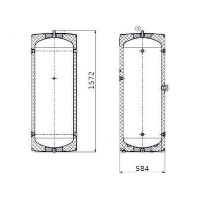 Immergas UBA 250 V1 puffertároló, csőkígyó nélkül (9.020028)