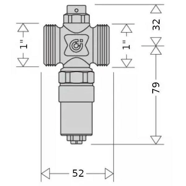 Caleffi fagyvédelmi szelep 1" Kv 55 m3/h (108601)