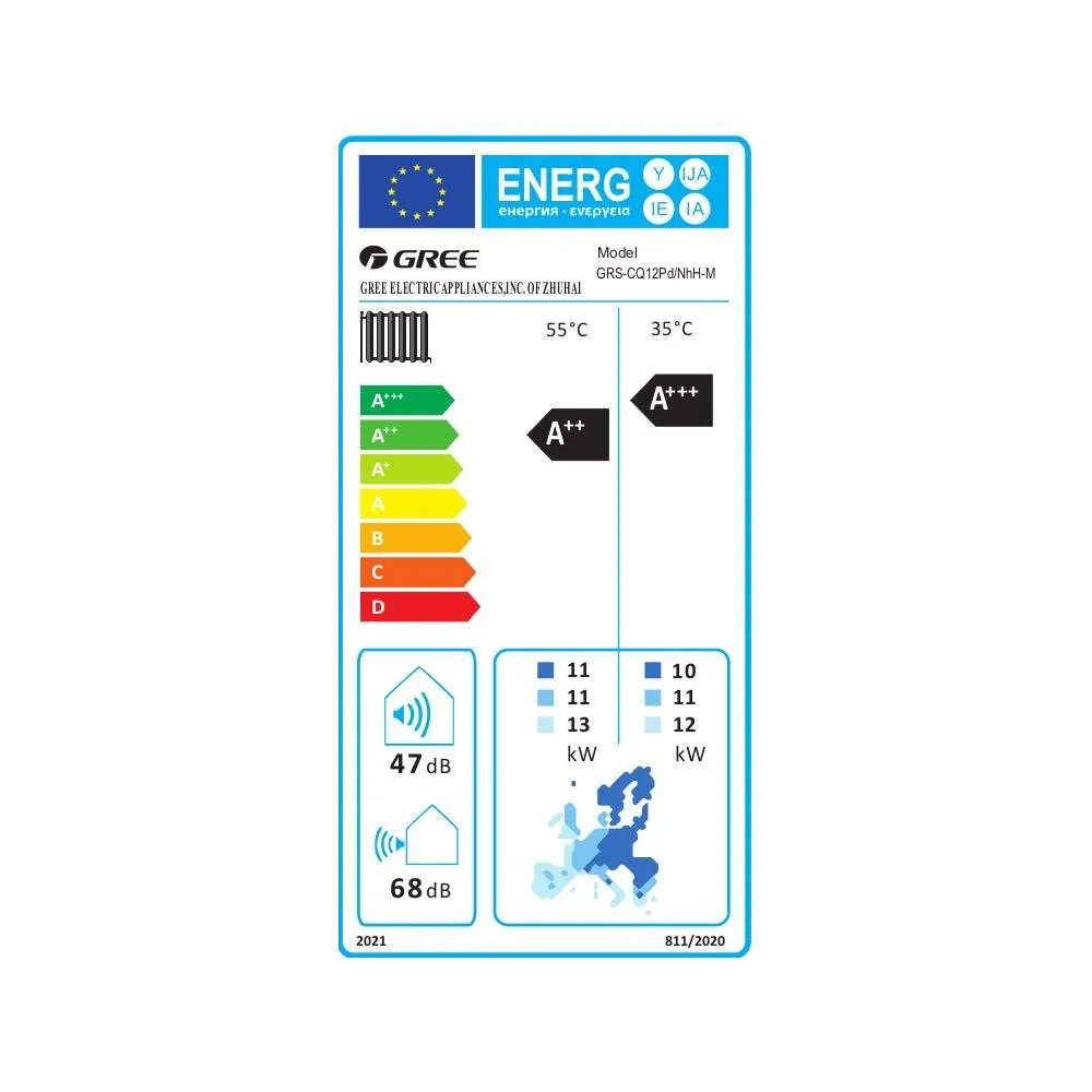 Gree Versati III osztott levegő-víz hőszivattyú, 11,9kW, R32, 3 fázis (GRS-CQ12PD/NHH-M)