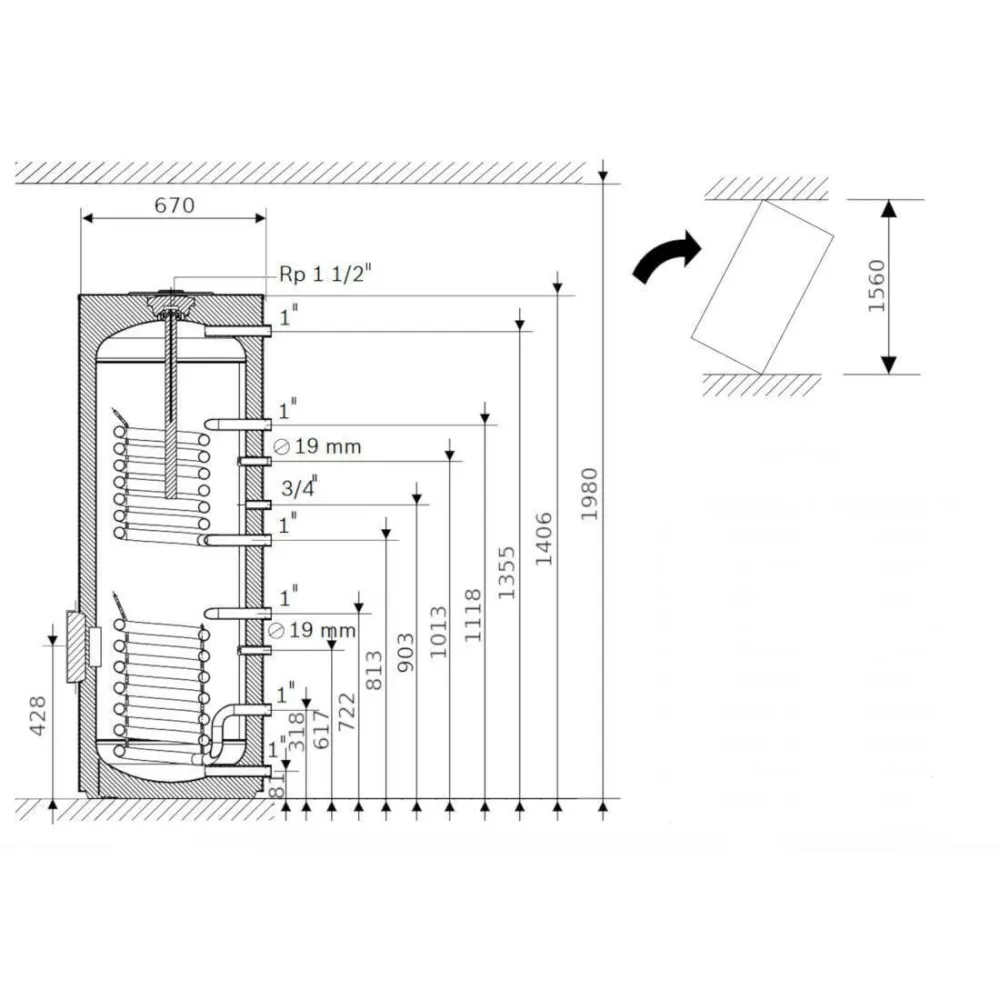Bosch WSTB 300 SC indirekt tároló 2 hőcserélővel (8718545276)