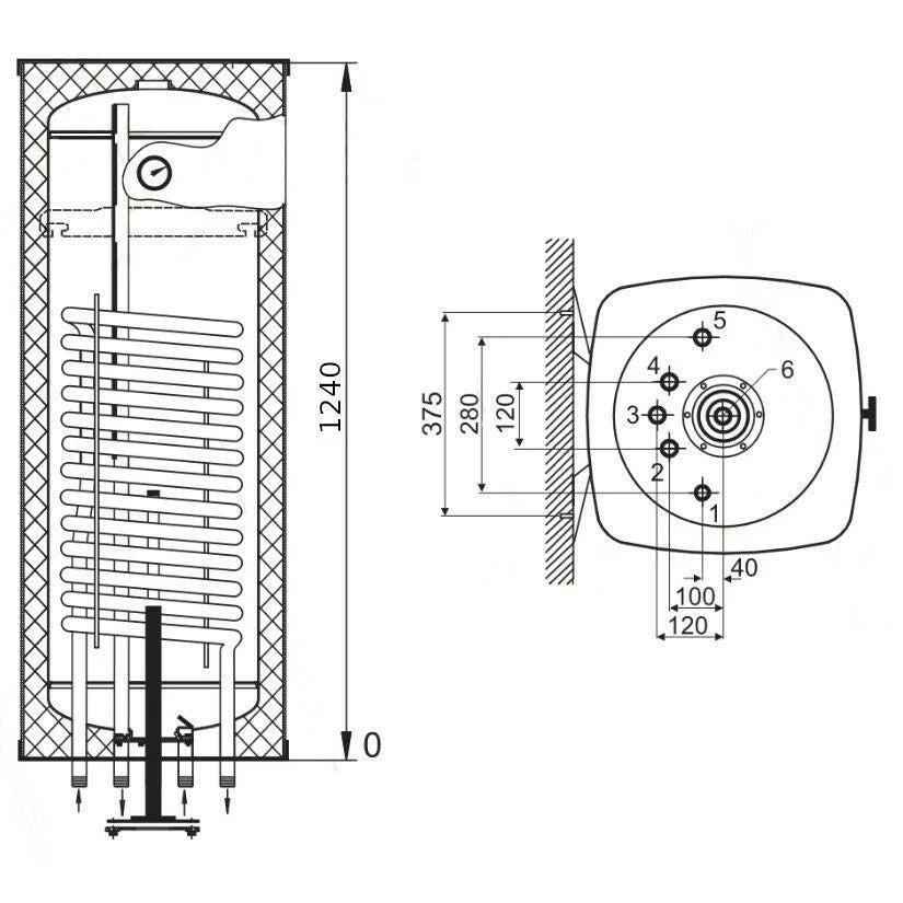 Heizer SW-E-140 indirekt tároló fali, szögletes forma, emelt hőcserélő, fix szigetelés, 140l (SWE140)