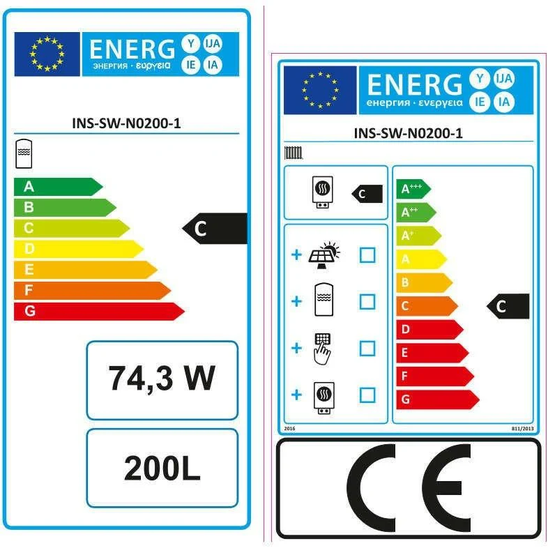 Install Watex indirekt tároló, 200 liter, PU szigeteléssel, (hőcserélő 1 m2) ( INS-SW-N0200-1 )