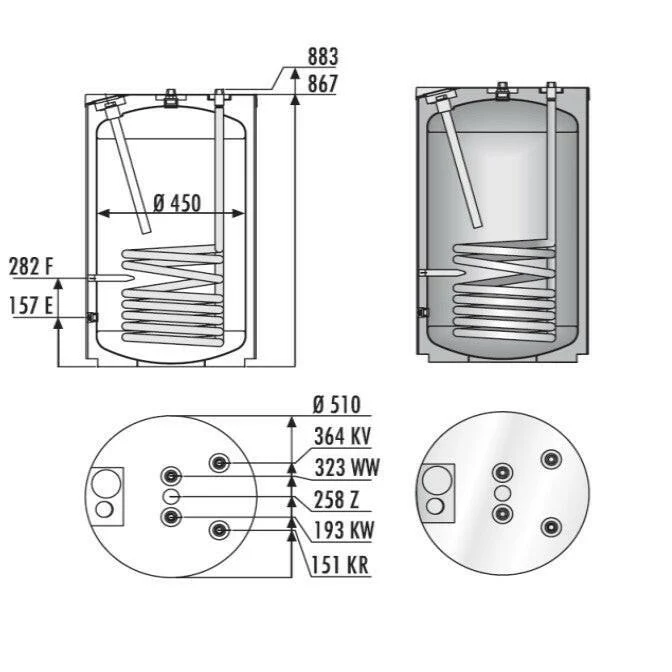 REFLEX Storatherm Aqua LC 120/1 CW zománcozott indirekt HMV tároló, fehér 1 hőcserélős (7851200)