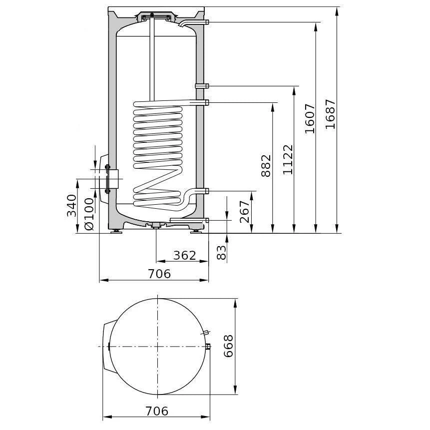 Viessmann Tároló 300l Vitocell 100-W CVA ( Z021912 )