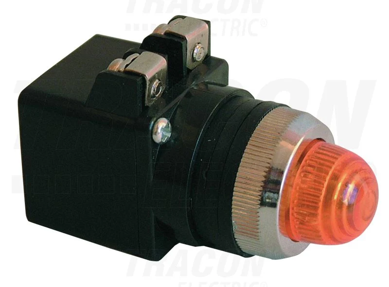 Tracon Jelzőlámpa műanyag: 0,4A/230V AC, d=22mm, IP42, NYGI6 NYLBV855S