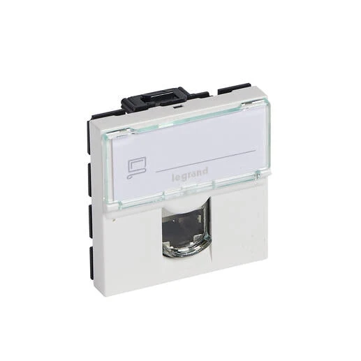 Legrand program Mosaic LCS2 RJ45 aljzat Cat 5e UTP, 2 modul, fehér 076554