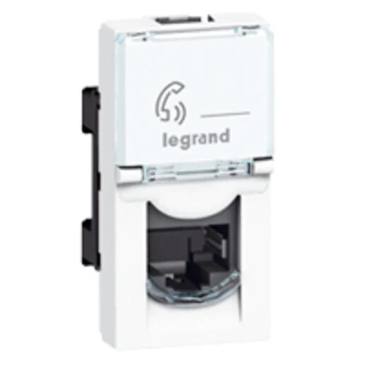 Legrand program Mosaic LCS2 RJ45 aljzat Cat 5e FTP, 1 modul, fehér 076552