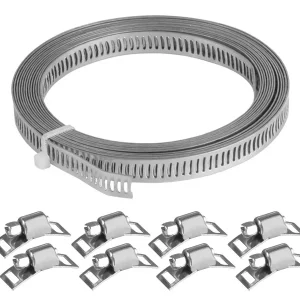 Kábelkötegelő készlet: 8 mm x 3m szalag + 8 csavaros bilincs.