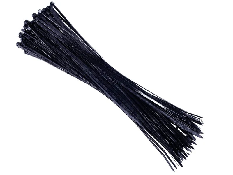 Nylon kábelkötegelő 300x3,6 mm, fekete, 100 db