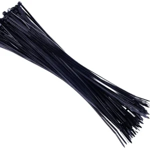 Nylon kábelkötegelő 300x3,6 mm, fekete, 100 db