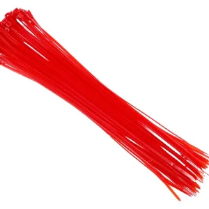 Nylon kábelkötegelő 300x3,6 mm, piros, 100 db