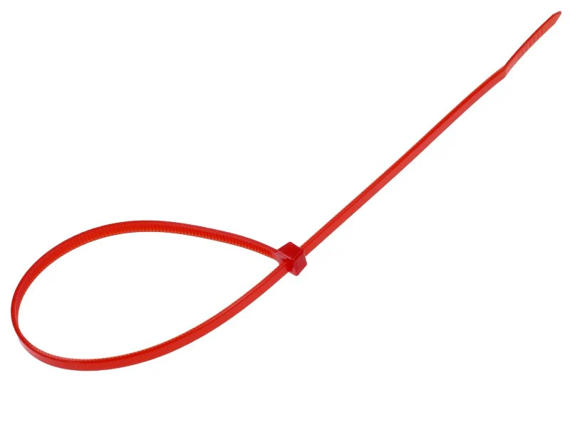 Nylon kábelkötegelő 300x3,6 mm, piros, 100 db