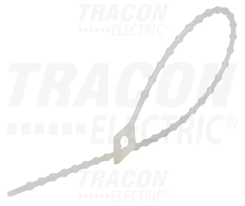 Tracon Gyöngyös Kábelkötegelő 200×1,8mm, D=5-59mm, PA6.6 200N-GY