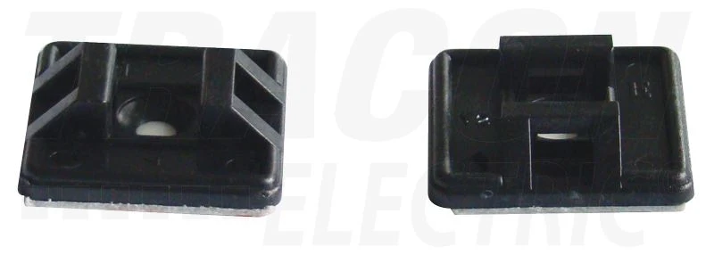 Tracon Öntapadós kétoldalról toldható kábelkötegelő talp 26,5×26,5mm, d=4,3mm, TALP271-2