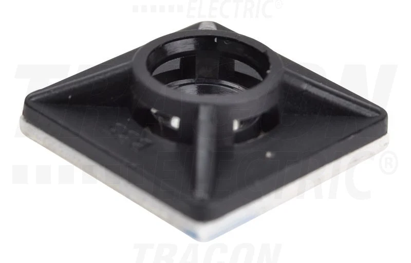 Tracon Öntapadós négyoldalról toldható kábelkötegelő talp 19×19mm, d=5mm, 3M TALP201