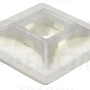 Tracon Öntapadós négyoldalról toldható kábelkötegelő talp 28×28mm, d=5,7mm, PA6.6, 3M TALP280