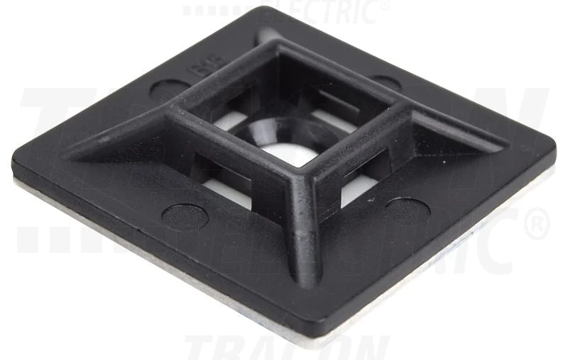 Tracon Öntapadós négyoldalról toldható kábelkötegelő talp 28×28mm, d=5,7mm, 3M TALP281