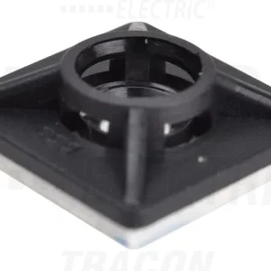 Tracon Öntapadós négyoldalról toldható kábelkötegelő talp 19×19mm, d=5mm, 3M TALP201