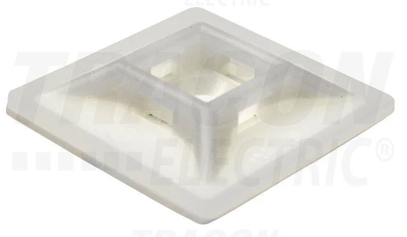 Tracon Öntapadós négyoldalról toldható kábelkötegelő talp 28×28mm, d=5,7mm, PA6.6, 3M TALP280
