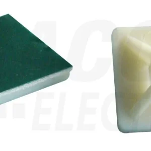 Tracon Öntapadós négyoldalról toldható kábelkötegelő talp 25×25mm, d=3,5mm, PA6.6 TALP270