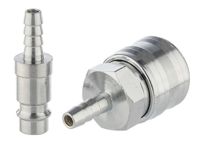 Kompresszor gyorscsatlakozó tömlő átm. 6 mm, csatlakozó + dugó, krómozott