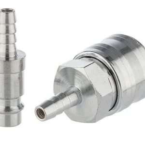 Kompresszor gyorscsatlakozó tömlő átm. 6 mm, csatlakozó + dugó, krómozott