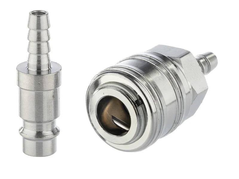 Kompresszor gyorscsatlakozó tömlő átm. 6 mm, csatlakozó + dugó, krómozott