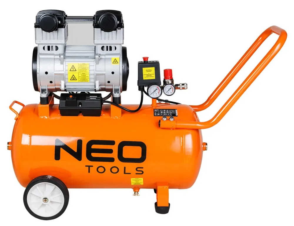 Kompresszor 50L, 8 bar, 180L/perc, extra csendes, kefementes motorral, olajmentes, 80Db