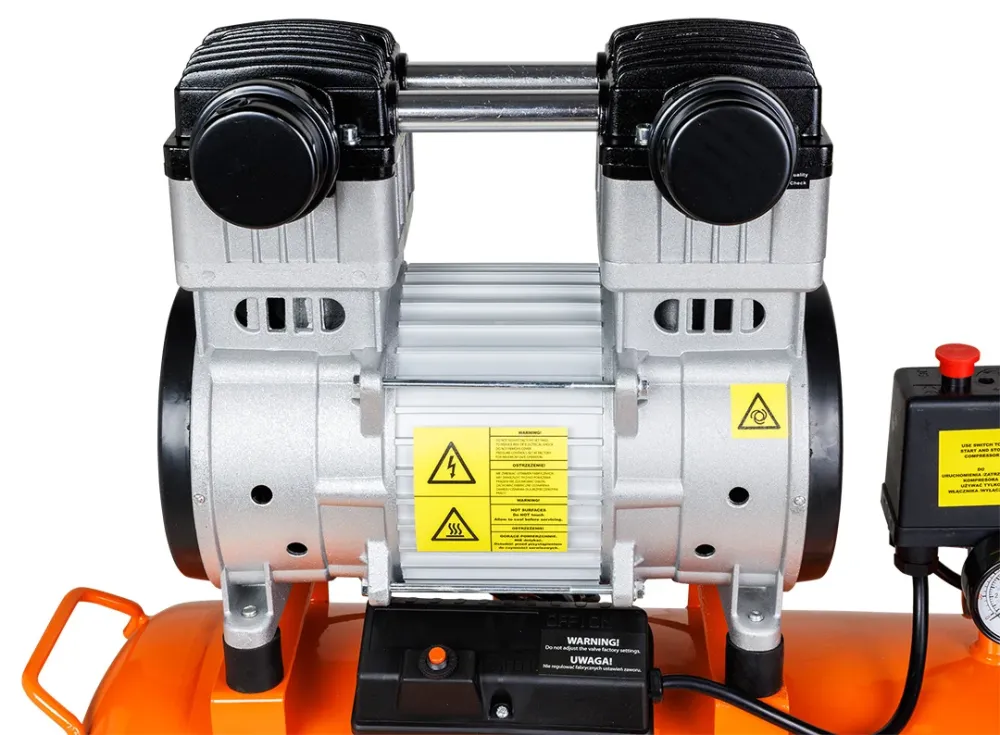 Kompresszor 50L, 8 bar, 180L/perc, extra csendes, kefementes motorral, olajmentes, 80Db