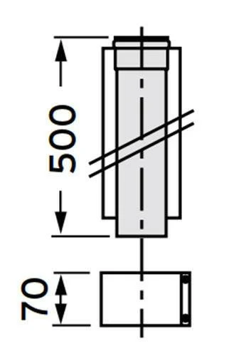VAILLANT 80/125 ALU hosszabbító cső 50 cm (303602)