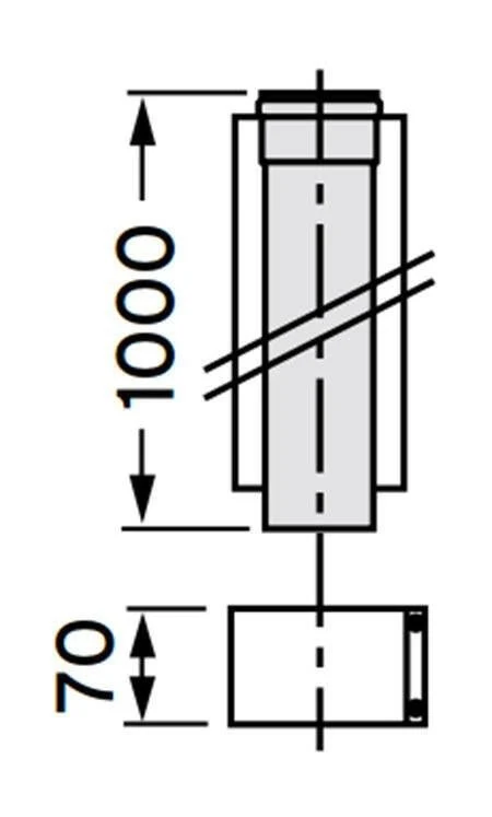 VAILLANT 80/125 ALU hosszabbító cső 1 fm (303603)