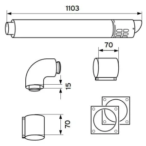 VAILLANT 80/125 PP vízszintes falátvezetés (303209)