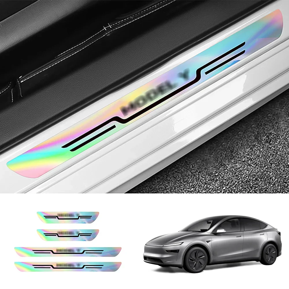Tartós küszöbvédők lézerfényezéssel Tesla Model Y frissítés (4 darabos készlet)