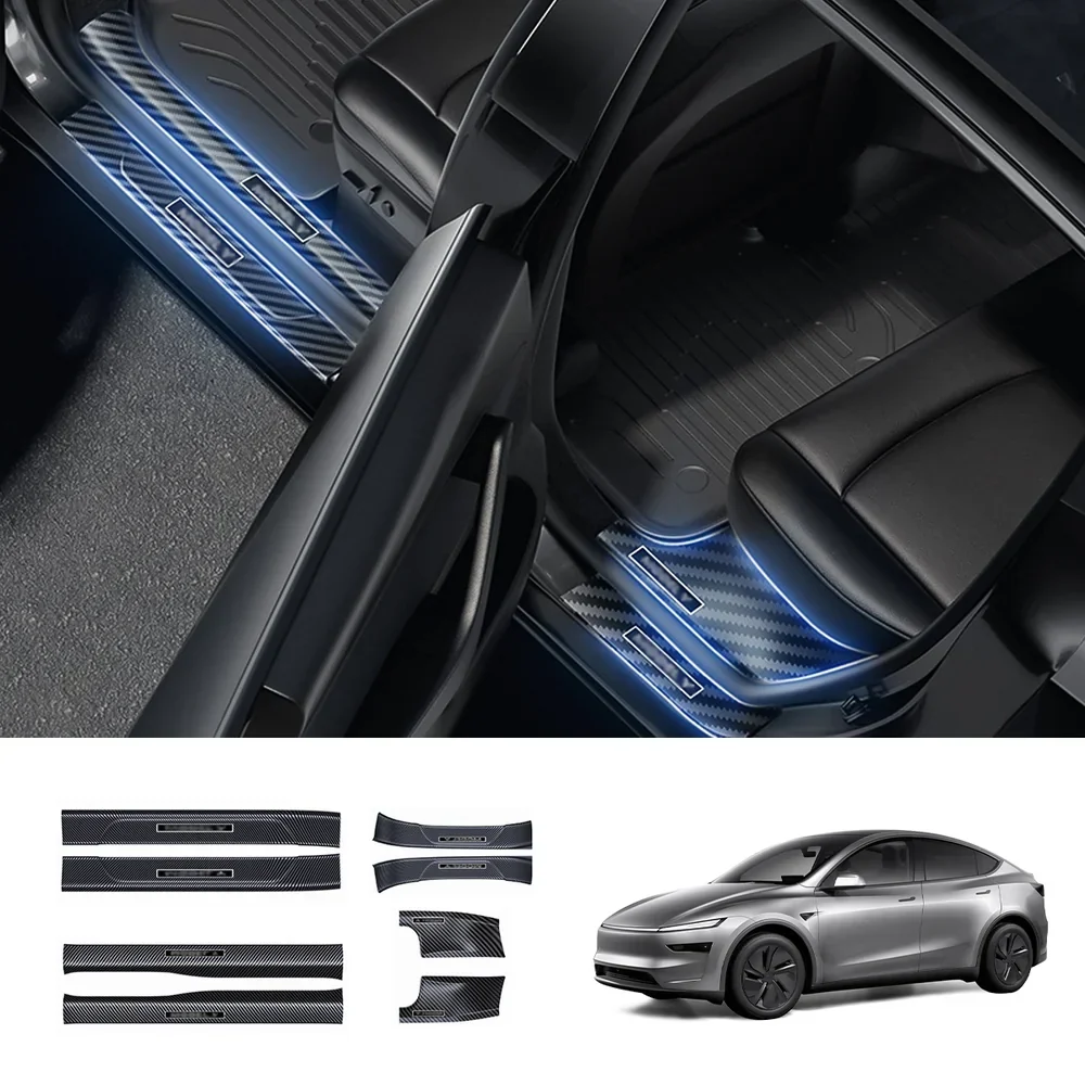 Tesla Model Y Juniper 2025+ 8 darabos karbon küszöbvédő készlet fokozott védelemért