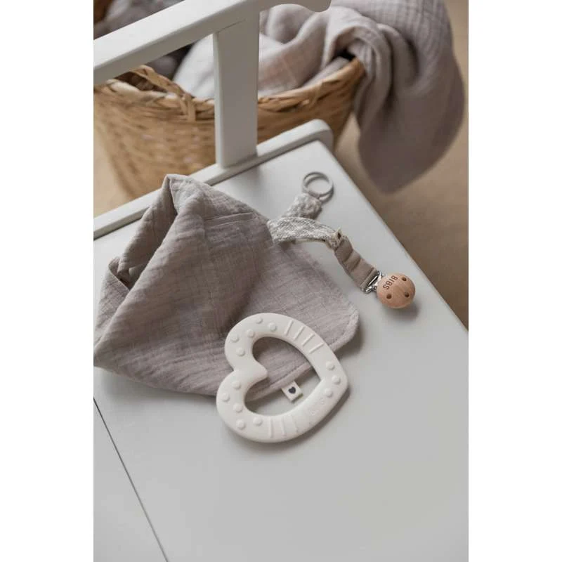 BIBS Kiegészítők - Paci Braid Cumiszalag - Homok/Elefántcsont