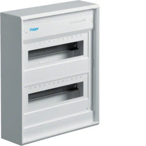 Hager kiselosztó kiselosztó IP30, 2x12modul, falonkí müanyag vüli 370x305x96,5mm VA24B