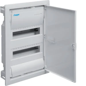 Hager lakáselosztó Süllyesztett ,lemezajtós,24 modul 470x314,5x87mm IP30 VU24NE